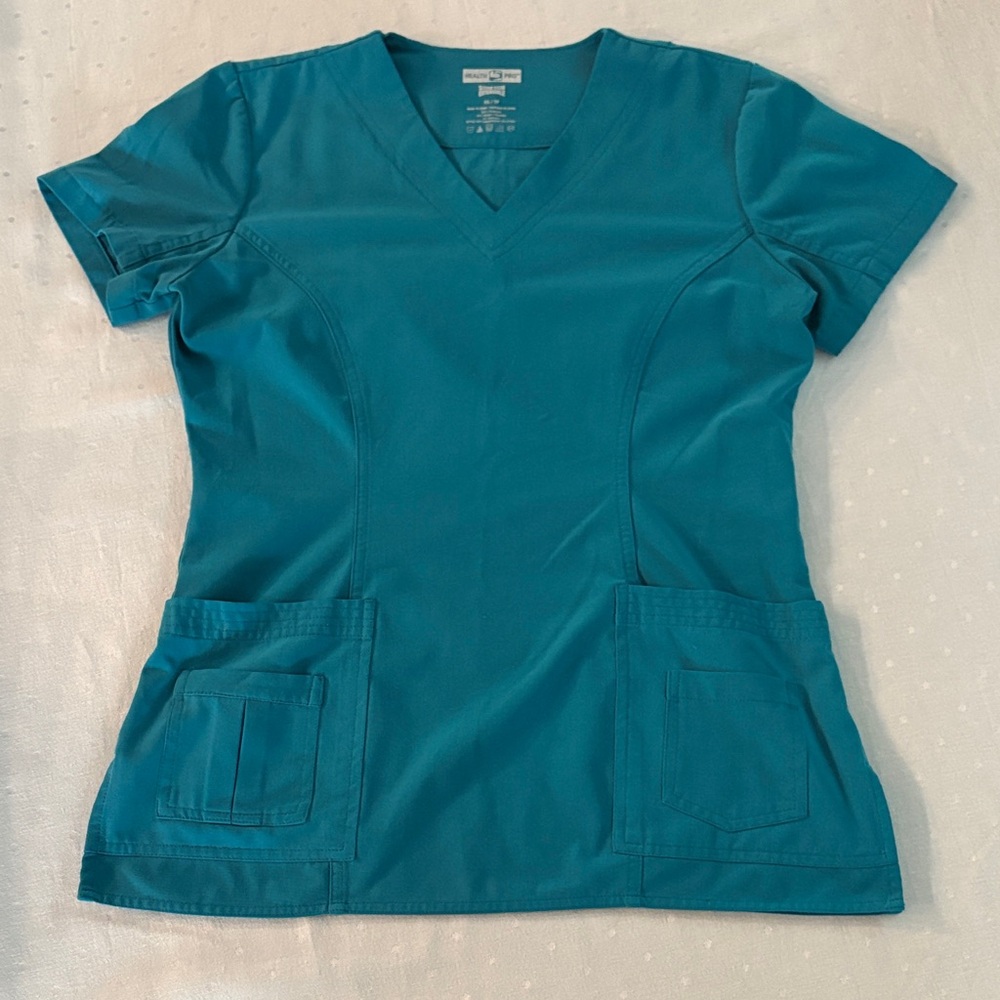 Health Pro Teal V-Neck Women's Scrub Top XS